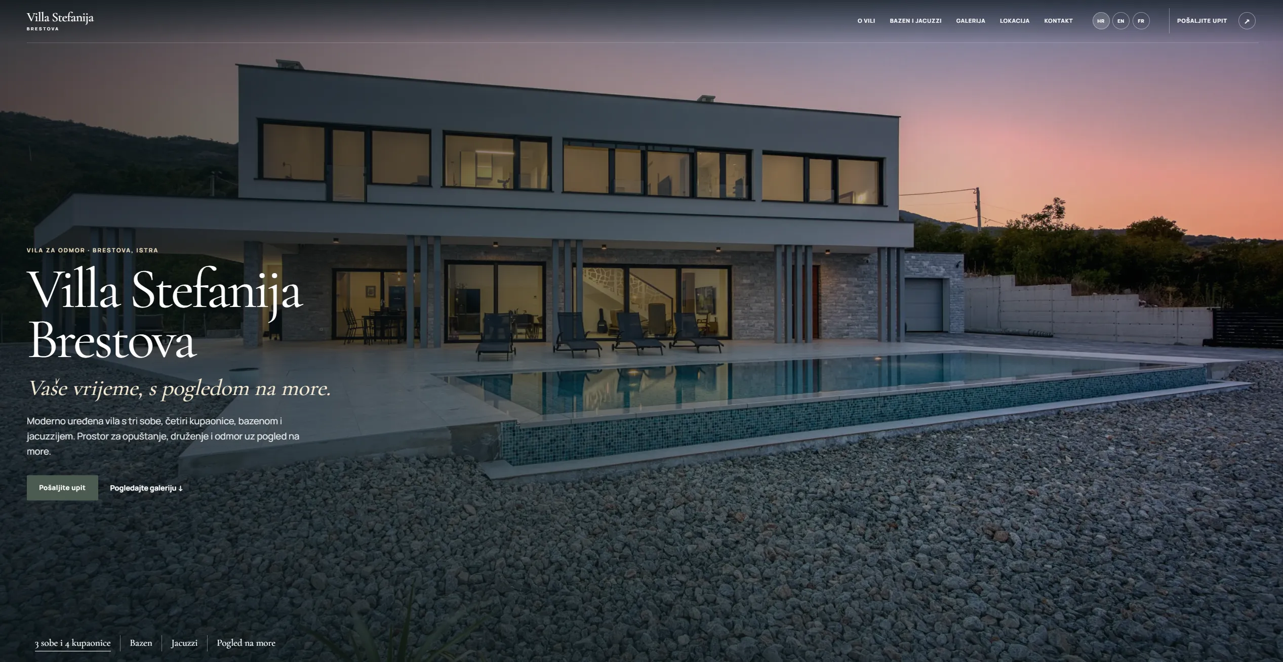 Villa Stefanija Brestova - višejezična web stranica za vilu
